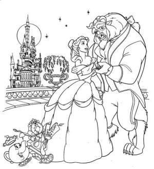 Belle boyama sayfası,  coloring page, Kaledeki Belle ve Canavar, 