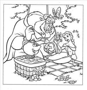 Belle boyama sayfası,  coloring page, Piknikte Belle ve Arkadaşları, 