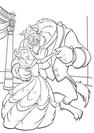 Belle boyama sayfası,  coloring page, Canavar Dansı ile Belle, 