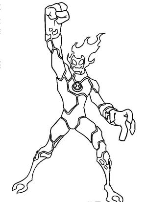 Ben 10 boyama sayfası,  coloring page, Müthiş Isı Patlaması, 