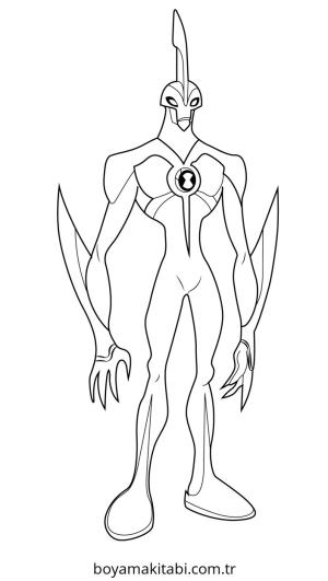 Ben 10 boyama sayfası – eğlenceli etkinlik, el becerilerini geliştirir