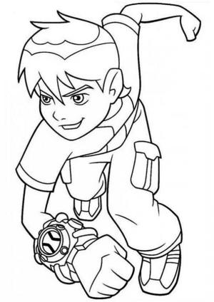 Ben 10 boyama sayfası,  coloring page, Omnitrix ile Ben, 