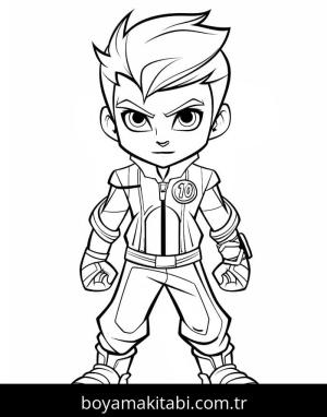 Ben 10 boyama sayfası – el becerilerini geliştirir, boyama çalışması