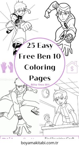 Ben 10 boyama sayfası – çocuklar için, çizgi film temalı