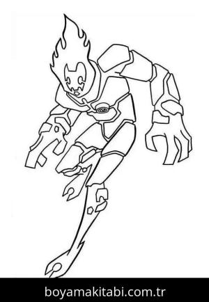 Ben 10 boyama sayfası – sevimli karakter, sanatsal çalışma