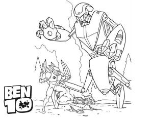 Ben 10 boyama sayfası,  coloring page, Ben 10 Robota Karşı, 