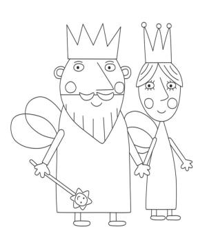 Ben Ve Holly’nin Küçük Krallığı boyama sayfası,  coloring page, Kral ve Kraliçe Devedikeni, 