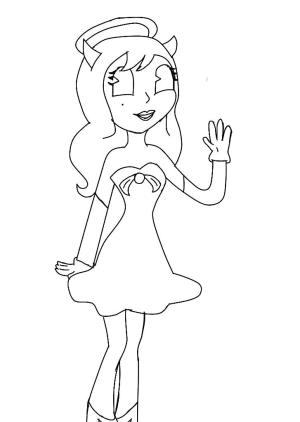 Bendy ve Mürekkep Makinesi boyama sayfası,  coloring page, Lovely Alice Angel, 