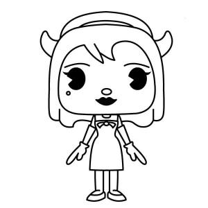 Bendy ve Mürekkep Makinesi boyama sayfası,  coloring page, Chibi Alice Melek, 