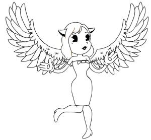 Bendy ve Mürekkep Makinesi boyama sayfası,  coloring page, Alice Angel With Wings, 