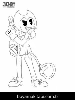 Bendy boyama sayfası – boyama çalışması, yaratıcılığı geliştirir