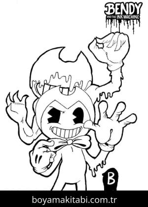 Bendy boyama sayfası – basit çizim, kolay boyama