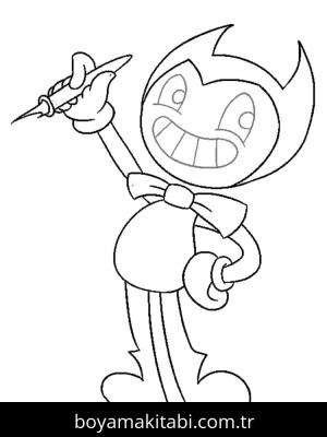 Bendy boyama sayfası – basit çizim, kolay boyama