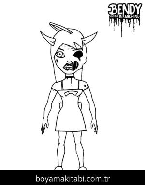 Bendy boyama sayfası – çocuklar için, çizgi film temalı