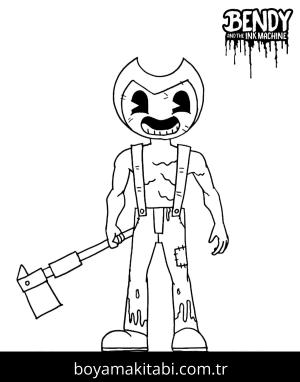 Bendy boyama sayfası – sanatsal çalışma, çocuklar için