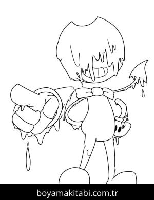 Bendy boyama sayfası – boyama çalışması, yaratıcılığı geliştirir