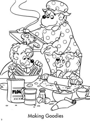 Berenstain Ayıları boyama sayfası,  coloring page, Berenstain Ayıları İkram Yapıyor, 