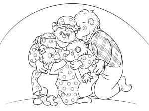 Berenstain Ayıları boyama sayfası,  coloring page, Berenstain Ayıları Sarılmak, 