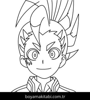 Beyblade boyama sayfası – basit çizim, kolay boyama