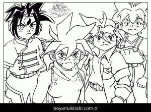 Beyblade boyama sayfası – çocuk aktivitesi, PDF indir