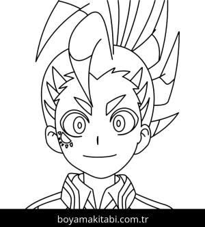 Beyblade boyama sayfası – çizgi film temalı, basit çizim