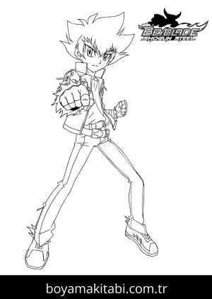 Beyblade boyama sayfası – PDF indir, sevimli karakter