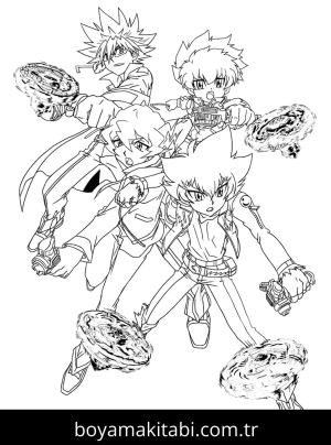 Beyblade boyama sayfası – el becerilerini geliştirir, boyama çalışması