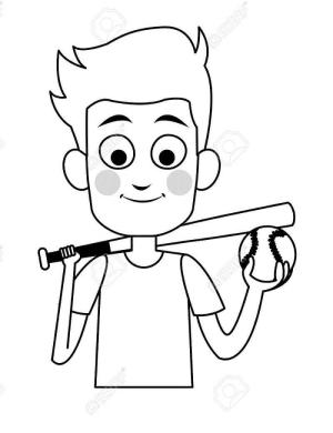 Beyzbol boyama sayfası, Baseball coloring page, Beyzbol Oynayan çocuklar, 