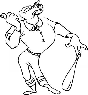 Beyzbol boyama sayfası, Baseball coloring page, Güçlü Beyzbol Oyuncusu, 