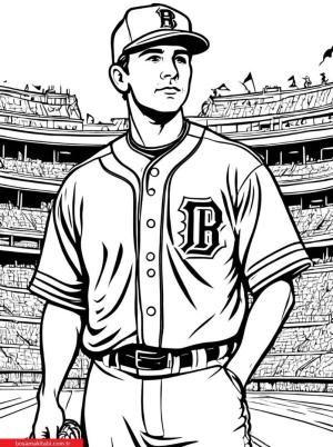 Beyzbol boyama sayfası, Baseball coloring page, , 