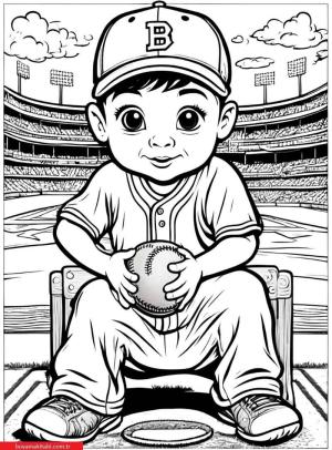 Beyzbol boyama sayfası, Baseball coloring page, , 