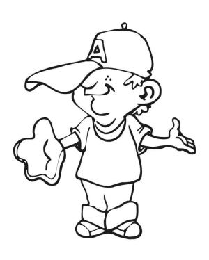 Beyzbol boyama sayfası, Baseball coloring page, Beyzbol Oynayan Genç çocuk, 