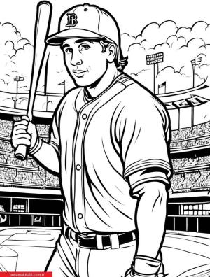 Beyzbol boyama sayfası, Baseball coloring page, , 