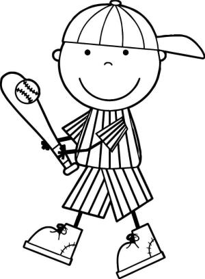 Beyzbol boyama sayfası, Baseball coloring page, Çizgi Film Beyzbol Oyuncusu, 