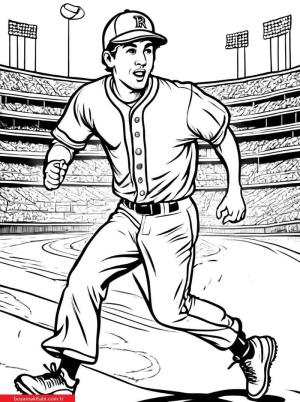 Beyzbol boyama sayfası, Baseball coloring page, , 