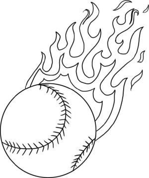 Beyzbol boyama sayfası, Baseball coloring page, Alev Topu, 