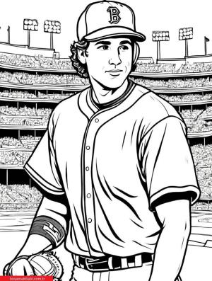 Beyzbol boyama sayfası, Baseball coloring page, , 