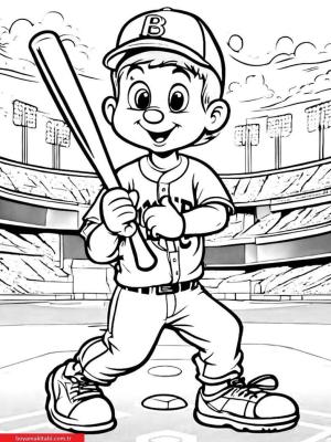 Beyzbol boyama sayfası, Baseball coloring page, , 