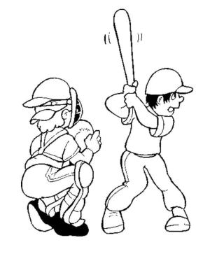 Beyzbol boyama sayfası, Baseball coloring page, Iki Beyzbol Oyuncusu, 