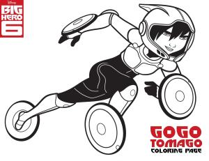 Big Hero 6 boyama sayfası,  coloring page, GoGo Tomago Koşma, 