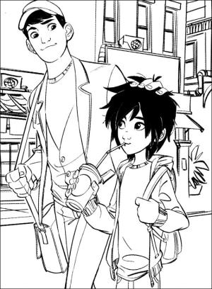 Big Hero 6 boyama sayfası,  coloring page, Tadashi ve Hiro, 