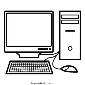 Bilgisayar boyama sayfası – sanatsal çalışma, çocuklar için