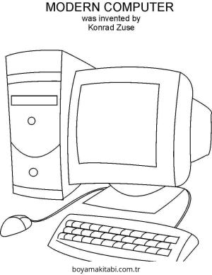 Bilgisayar boyama sayfası – PDF indir, sevimli karakter