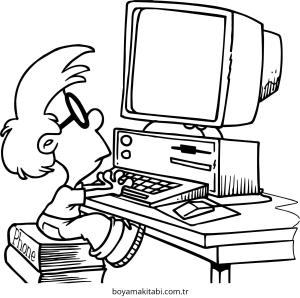 Bilgisayar boyama sayfası – çocuklar için, çizgi film temalı