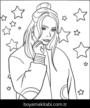 Billie Eilish boyama sayfası – yaratıcılık, eğlenceli etkinlik
