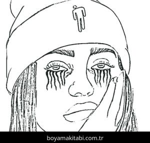 Billie Eilish boyama sayfası – boyama etkinliği, çocuk aktivitesi