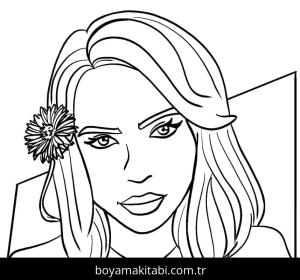 Billie Eilish boyama sayfası – sanatsal çalışma, çocuklar için