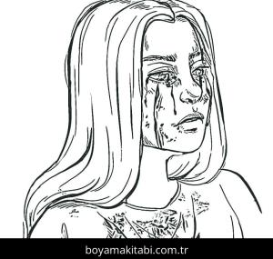 Billie Eilish boyama sayfası – boyama çalışması, yaratıcılığı geliştirir