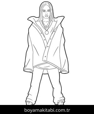 Billie Eilish boyama sayfası – evde etkinlik, ücretsiz yazdır