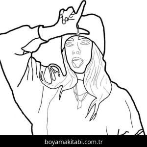 Billie Eilish boyama sayfası – ücretsiz yazdır, boyama etkinliği